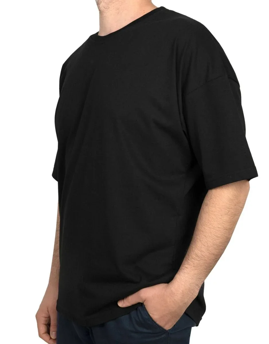 Oversize Bisiklet Yaka Tişört - Siyah · RM-İK-TDY-344 (2/2)