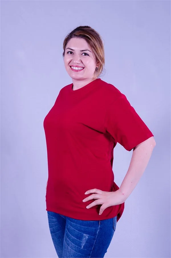 Kırmızı Bol Kollu Kadın Tişört · RM-İK-TDY-378