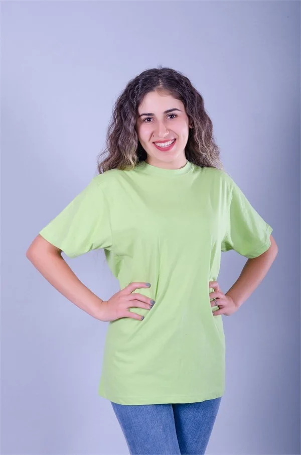Fıstık Yeşili Kadın Tişört · RM-İK-TDY-384