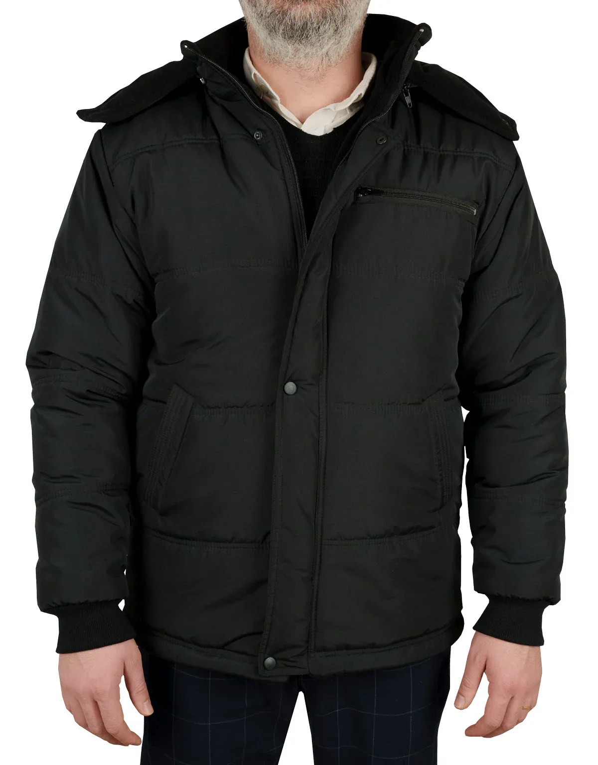 Kapüşonlu İçi Polar Şişme Mont Standart Kalıp - Siyah · RM-İK-MC-34