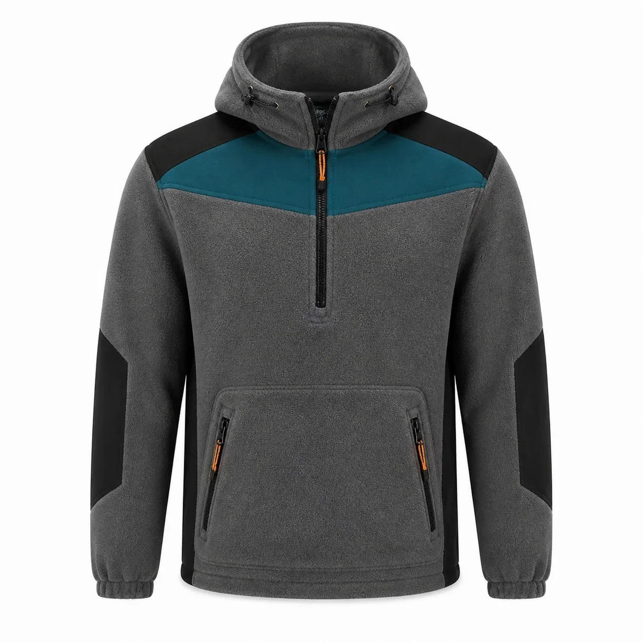 Taş Gri Petrol Kapüşonlu Polar Sweat - gri / petrol · RM-İK-PO-25