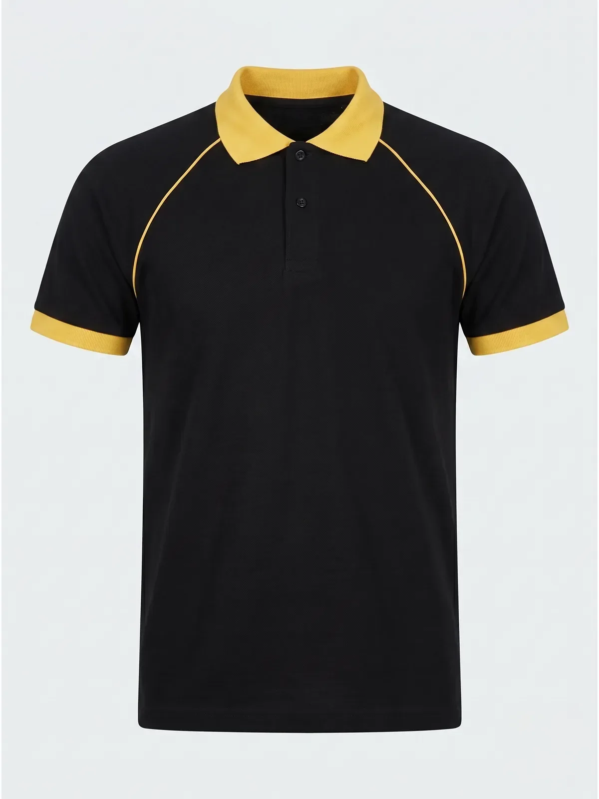 Polo Yaka Tişört Reglan Kol - Siyah Sarı · RM-İK-TPY-352