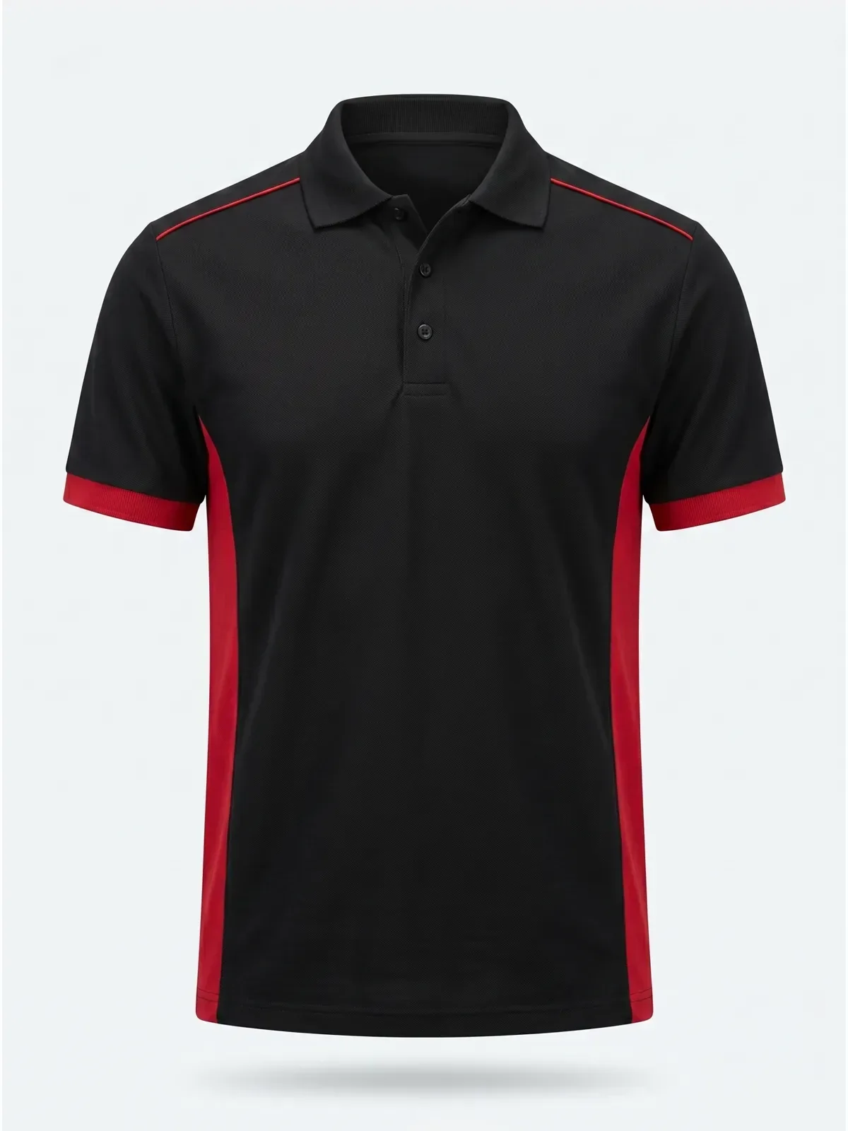 Jakar Model Polo Yaka Tişört - Siyah Kırmızı · RM-İK-TPY-356
