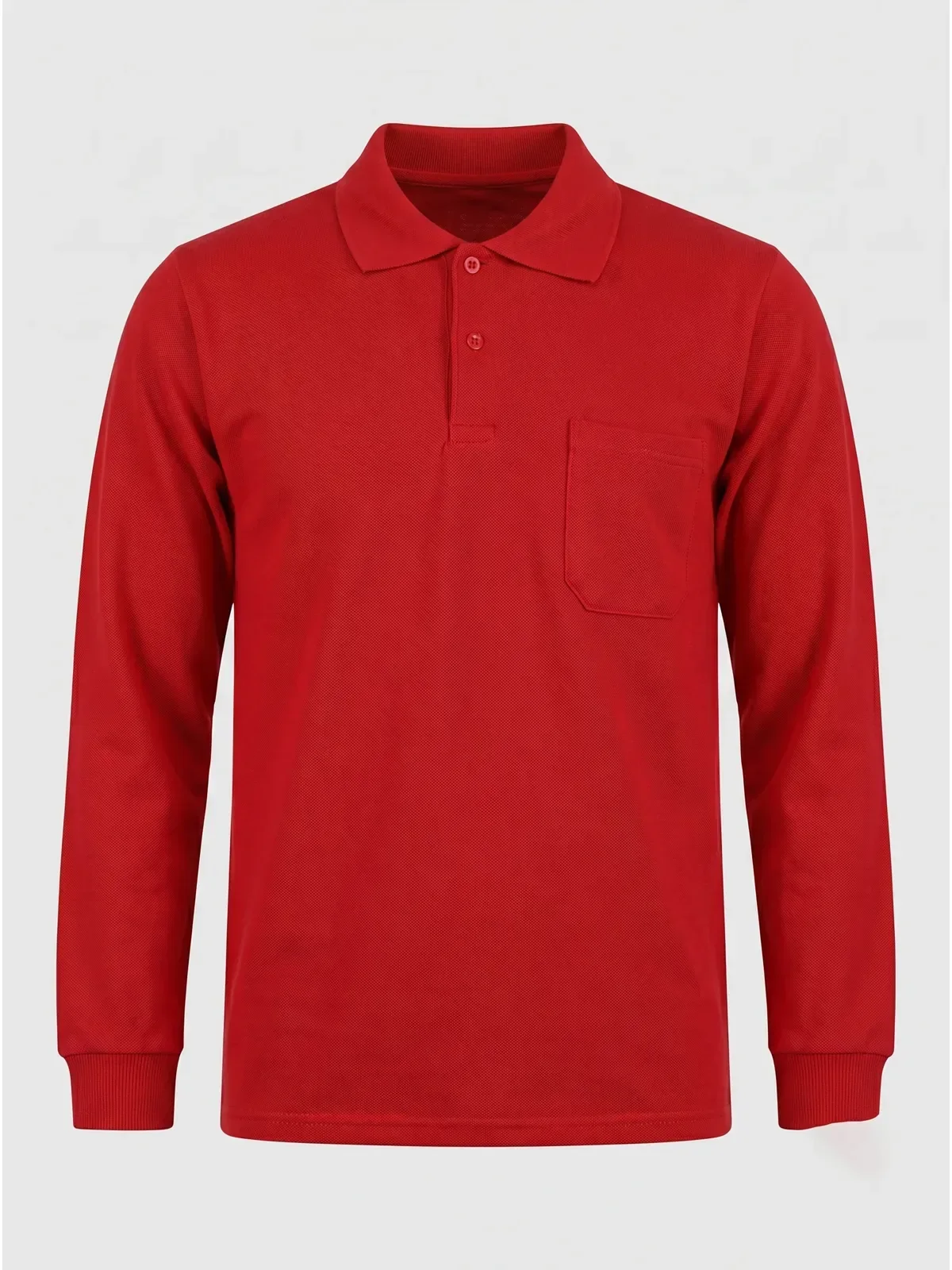 Polo Yaka Uzun Kol Cepli Sweatshirt - Kırmızı · RM-İK-TPY-361