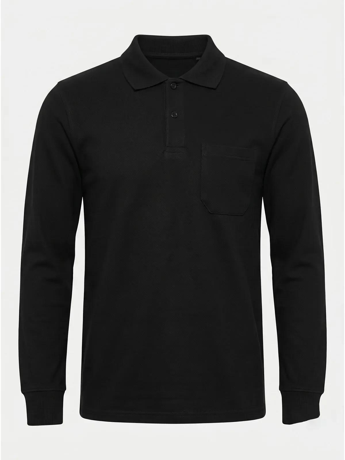 Polo Yaka Uzun Kol Cepli Sweatshirt - Siyah · RM-İK-TPY-363