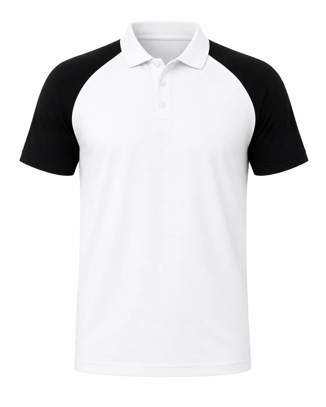 Beyaz Siyah Raglan Kollu Polo Yaka Tişört - Beyaz · RM-İK-TPY-370