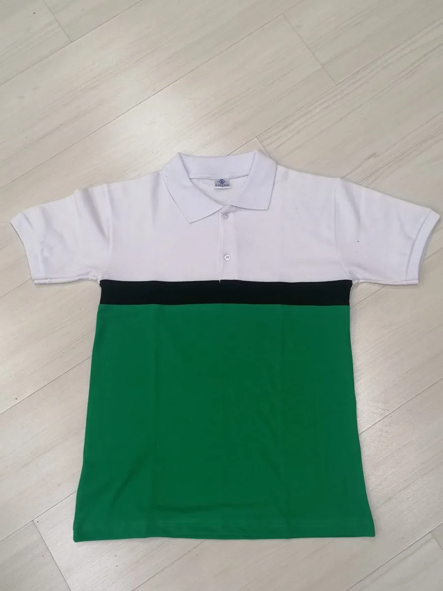 Beyaz-Yeşil Polo Yaka Tişört · RM-İK-TPY-416
