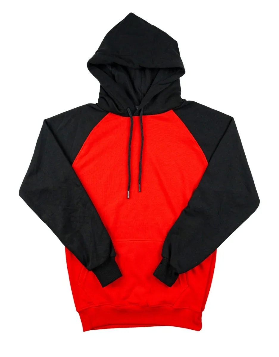 Reglan Gövde Kapüşonlu Sweatshirt İplik Şardonsuz - Kırmızı · RM-İK-SW-29
