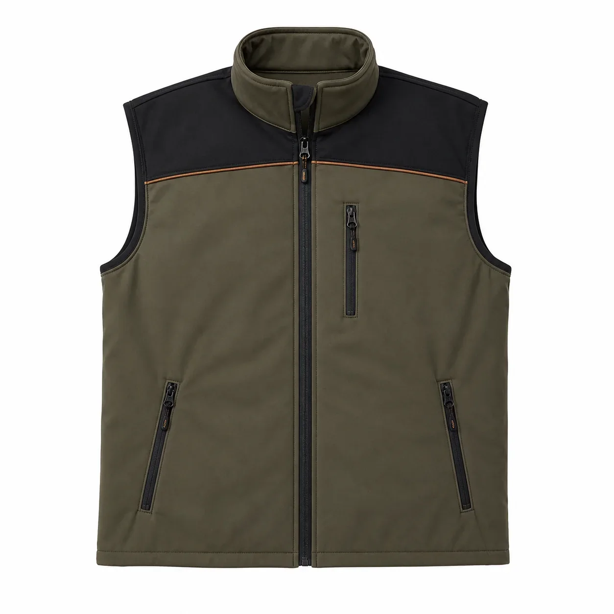 Haki Siyah İç Dolgusuz Softshell Yelek - Haki · RM-İK-YL-31
