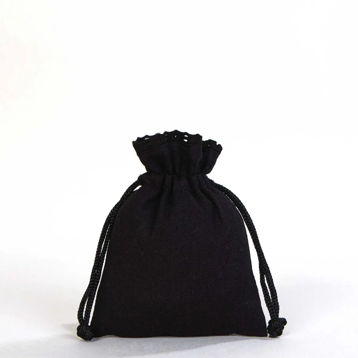 Promosyon Bez Kese Siyah 10x13 cm - Üstten Güpürlü · RM-P-CN-143