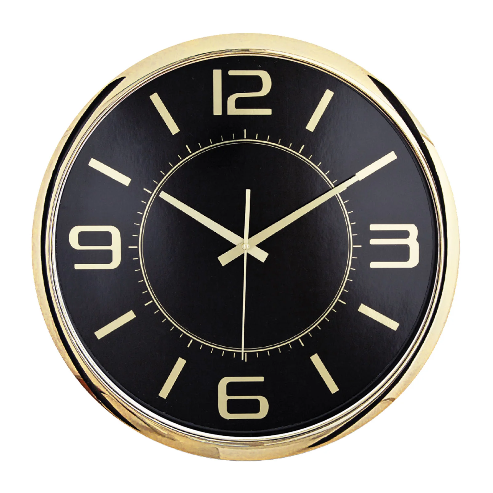 Metalize Çerçeve Duvar Saati 420 mm - Siyah / Altın · RM-P-SA-23