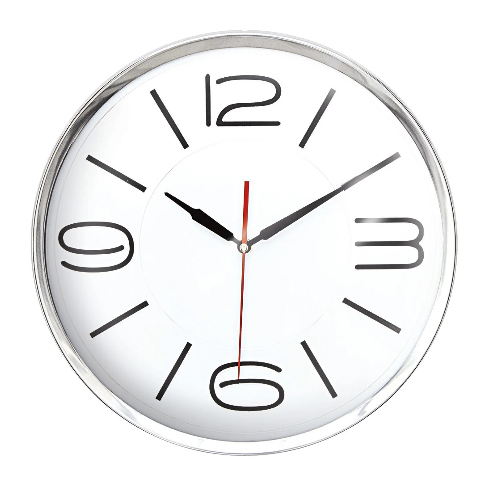 Metal Çerçeve Duvar Saati 360 mm - Beyaz / Gümüş · RM-P-SA-79